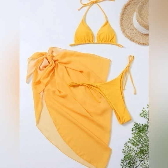 3pack Triangle Bikini Swimsuit With Beach Skirt👙✨ - Picture 4 of 6